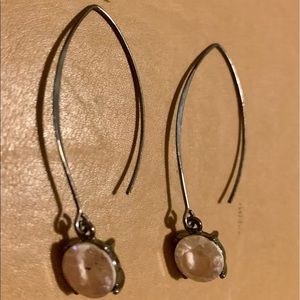 Pink stone drop earrings